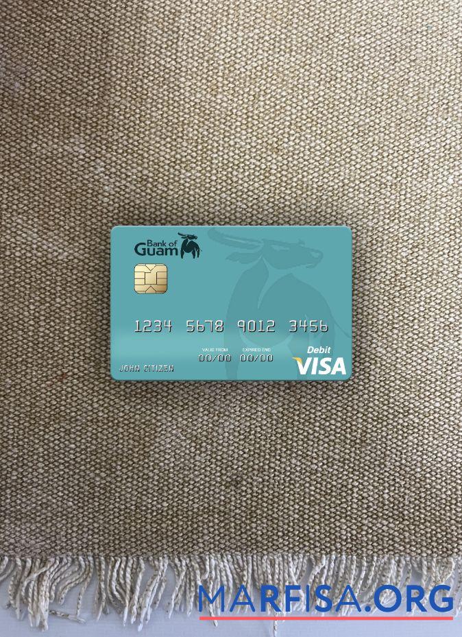Blank Palau Bank of Guam visa debit card photolook front example